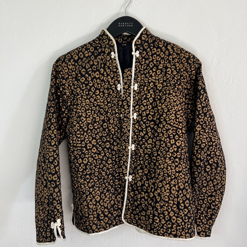 Vintage Leopard Print Quilted Jacket